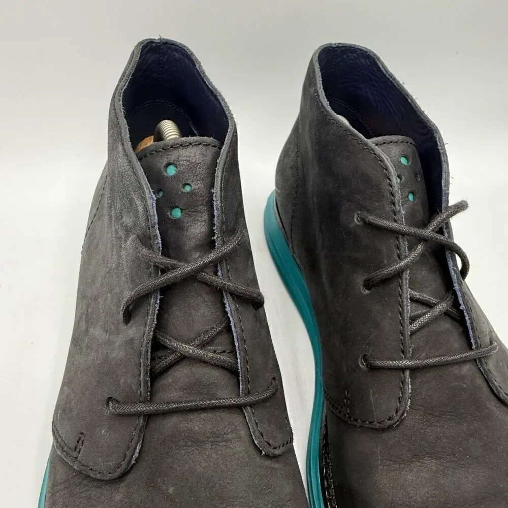 Cole Haan Lunargrand Chukka Boots Black Suede Booties - Men’s US 11